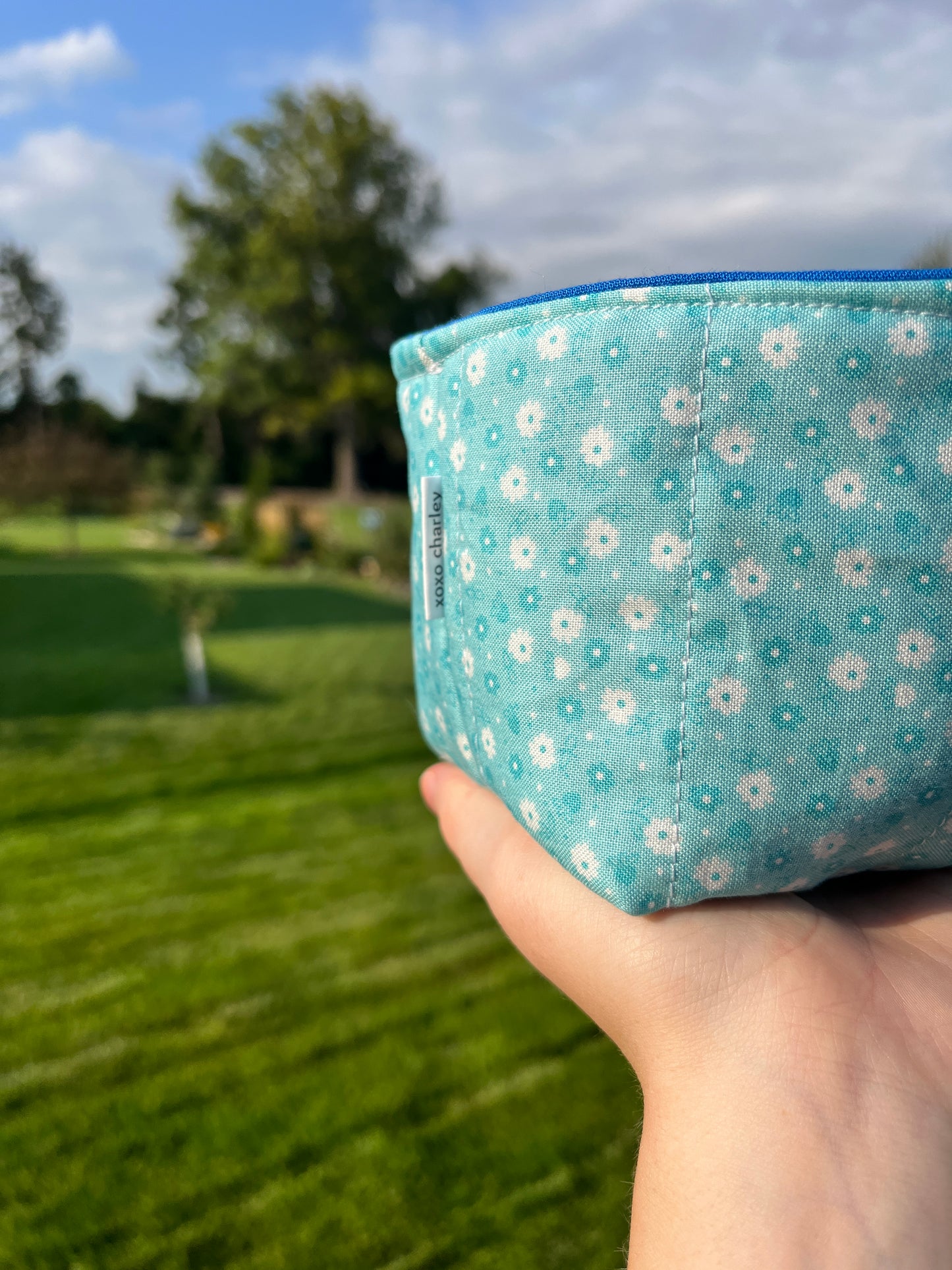 The Blue Floral with Dark Blue Fabric Bowl Organizer *limited-edition*.