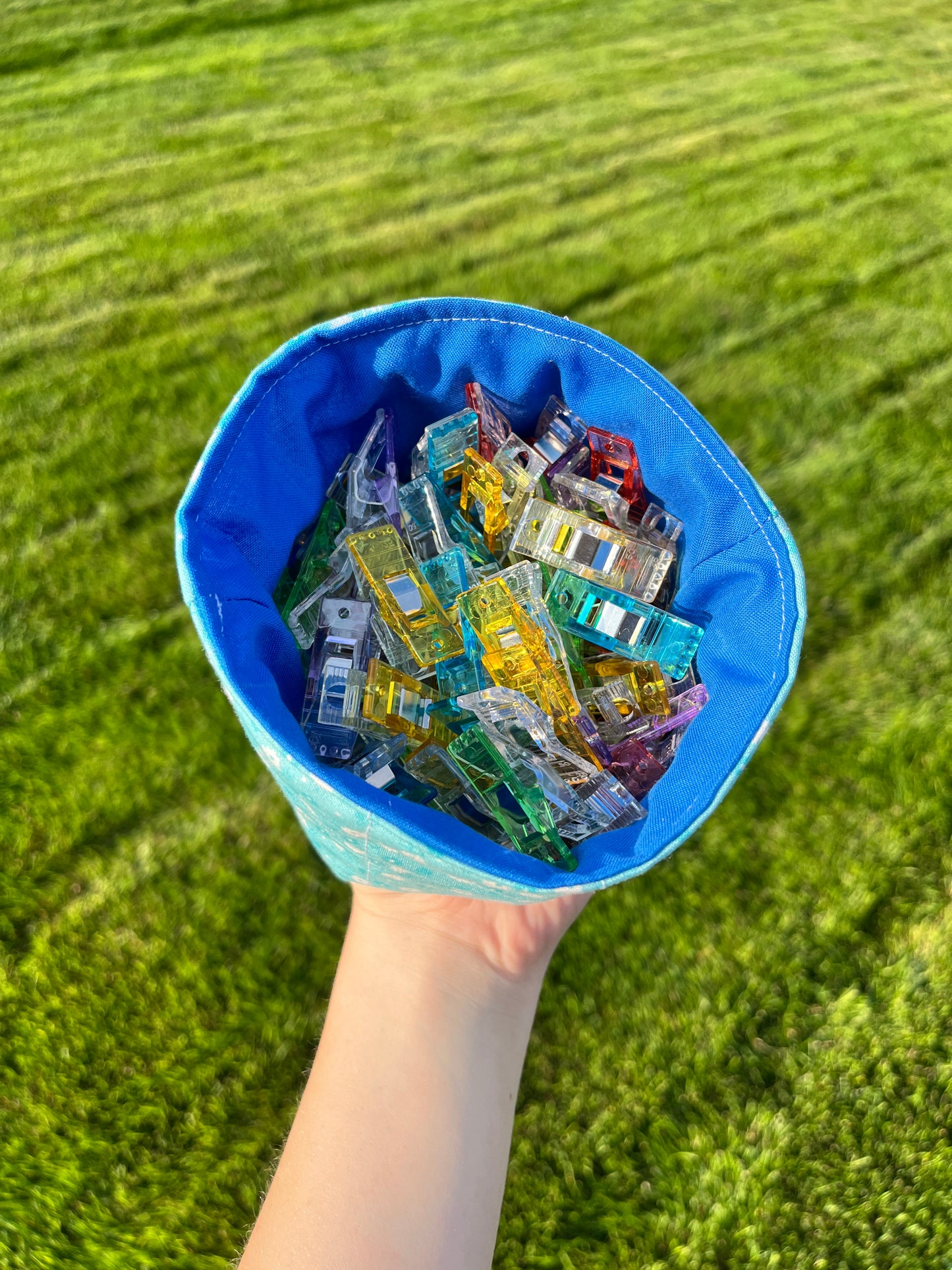 The Blue Floral with Dark Blue Fabric Bowl Organizer *limited-edition*.