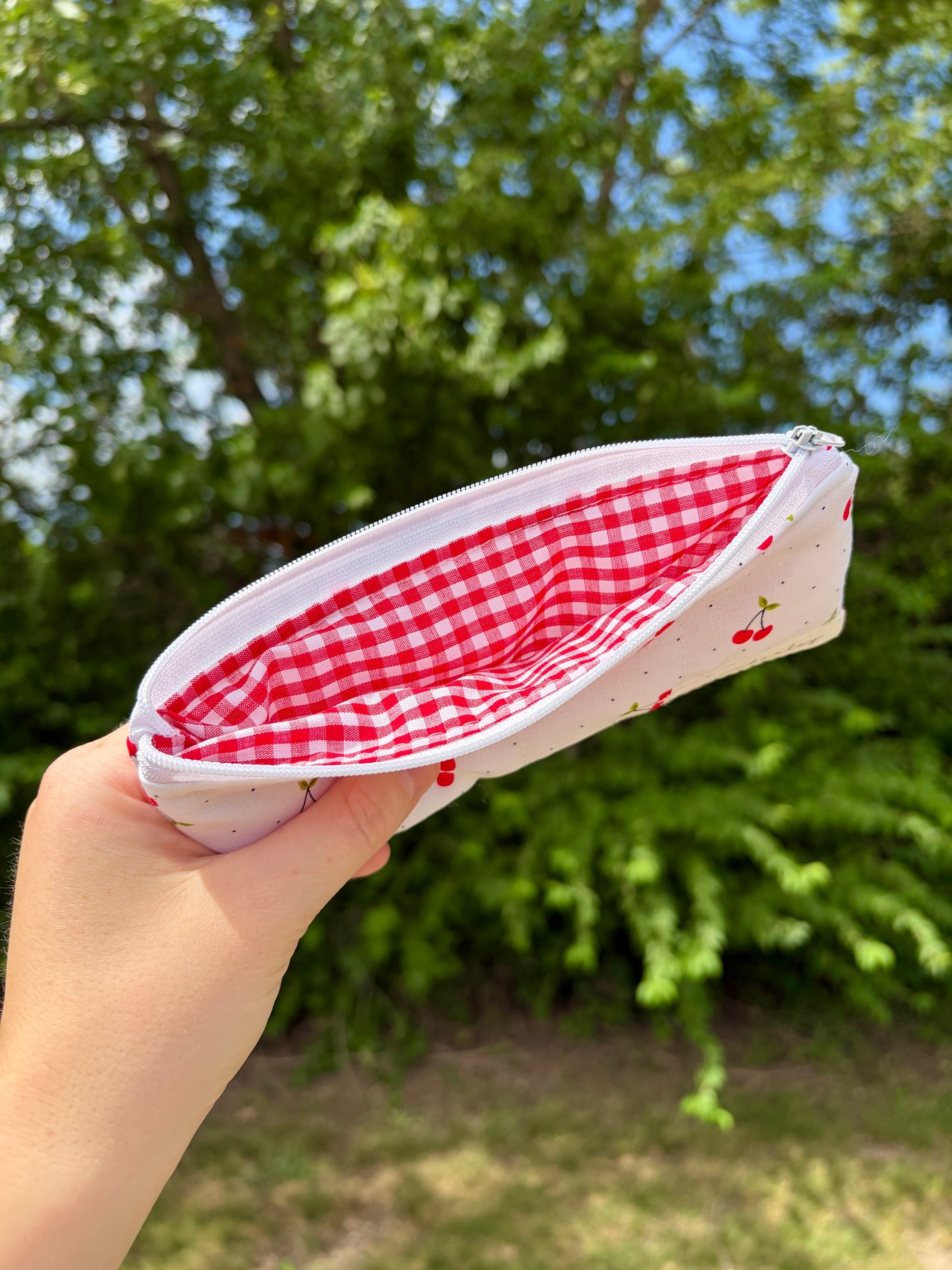 Cherry Red Pencil & Glasses Case