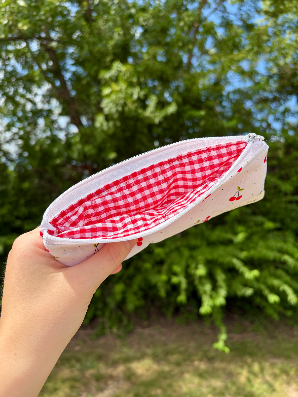 Cherry Red Pencil & Glasses Case