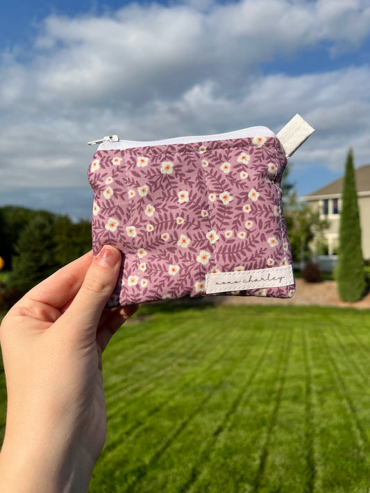 The Dark Purple Floral Keychain Wallet *limited-edition*