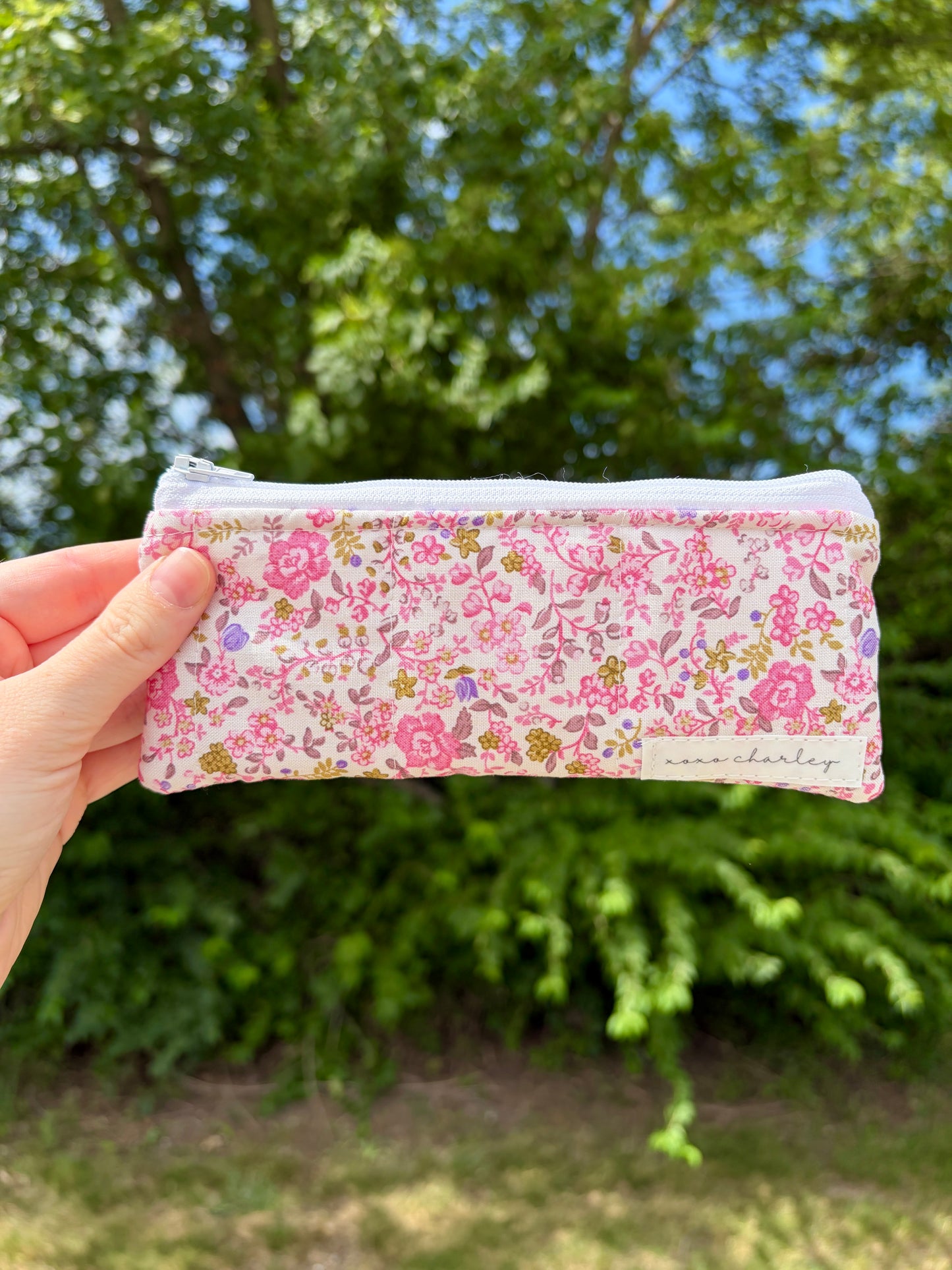 Ditsy Picnic Pink Pencil & Glasses Case