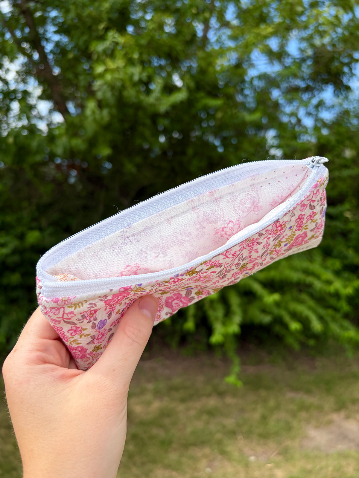 Ditsy Picnic Pink Pencil & Glasses Case