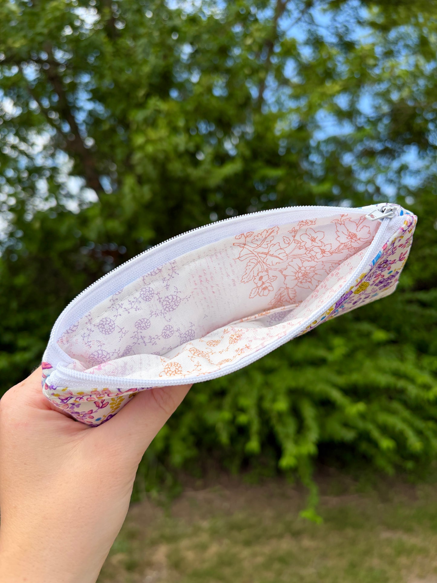 Ditsy Picnic Purple Pencil & Glasses Case