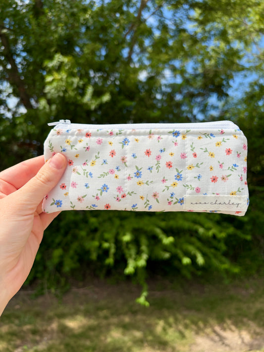 Mini Colorful Flower Pencil & Glasses Case