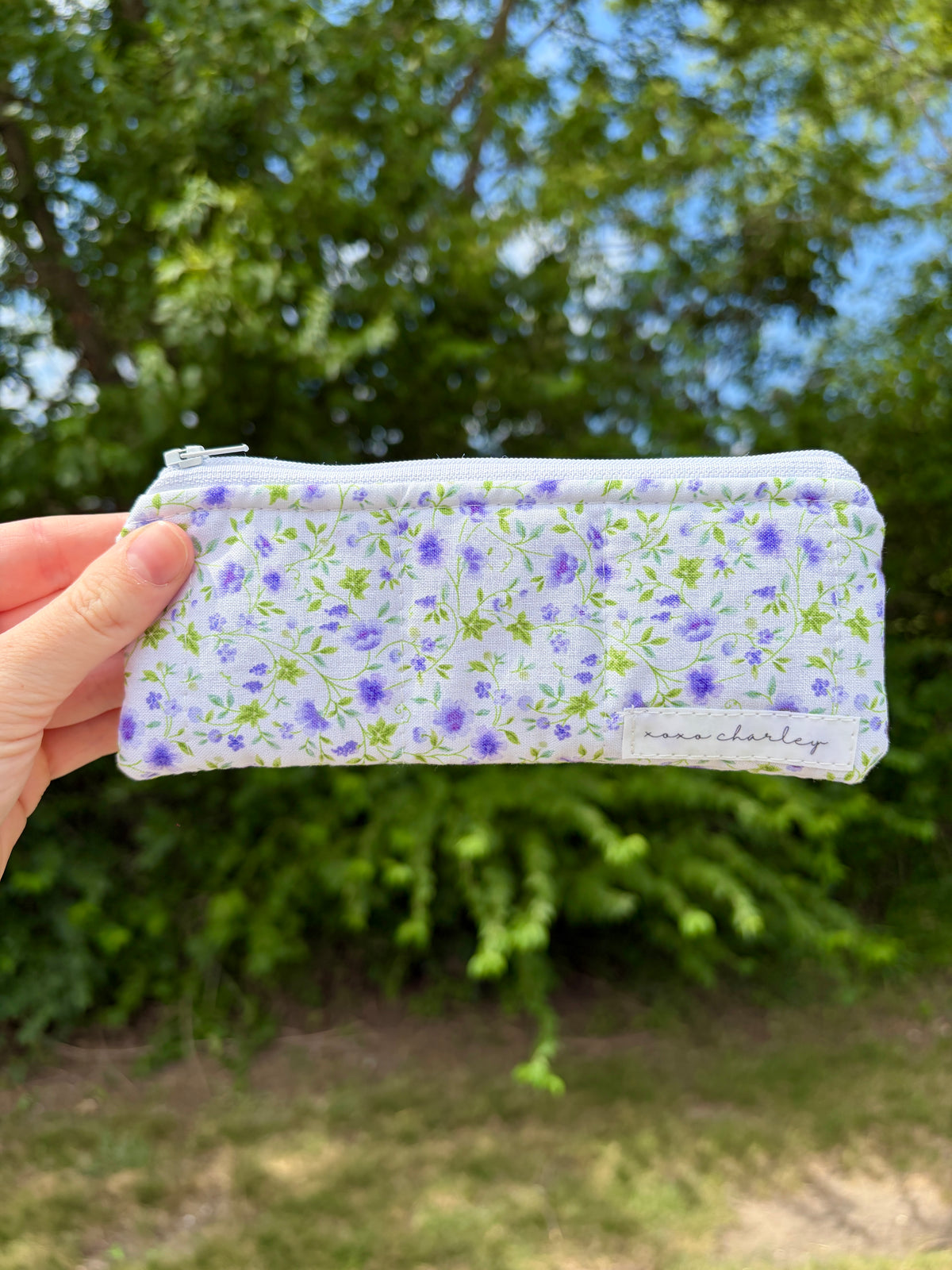 Purple Floral Pencil & Glasses Case