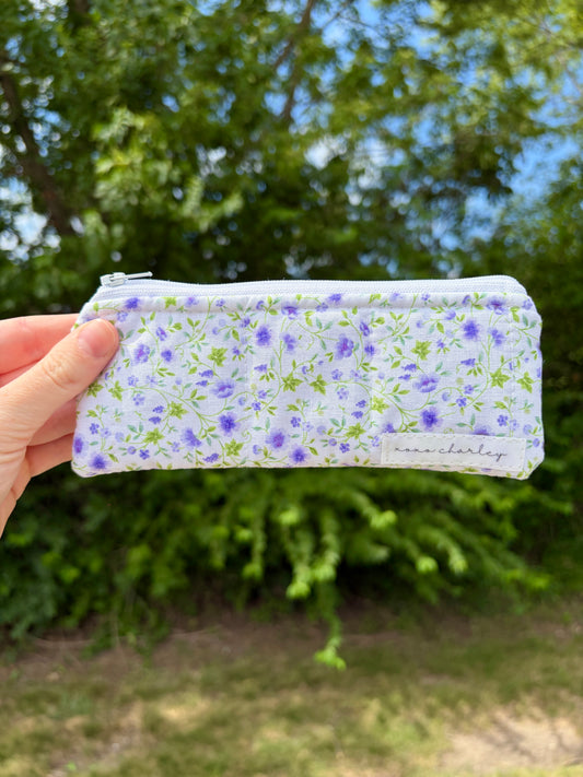 Purple Floral Pencil & Glasses Case