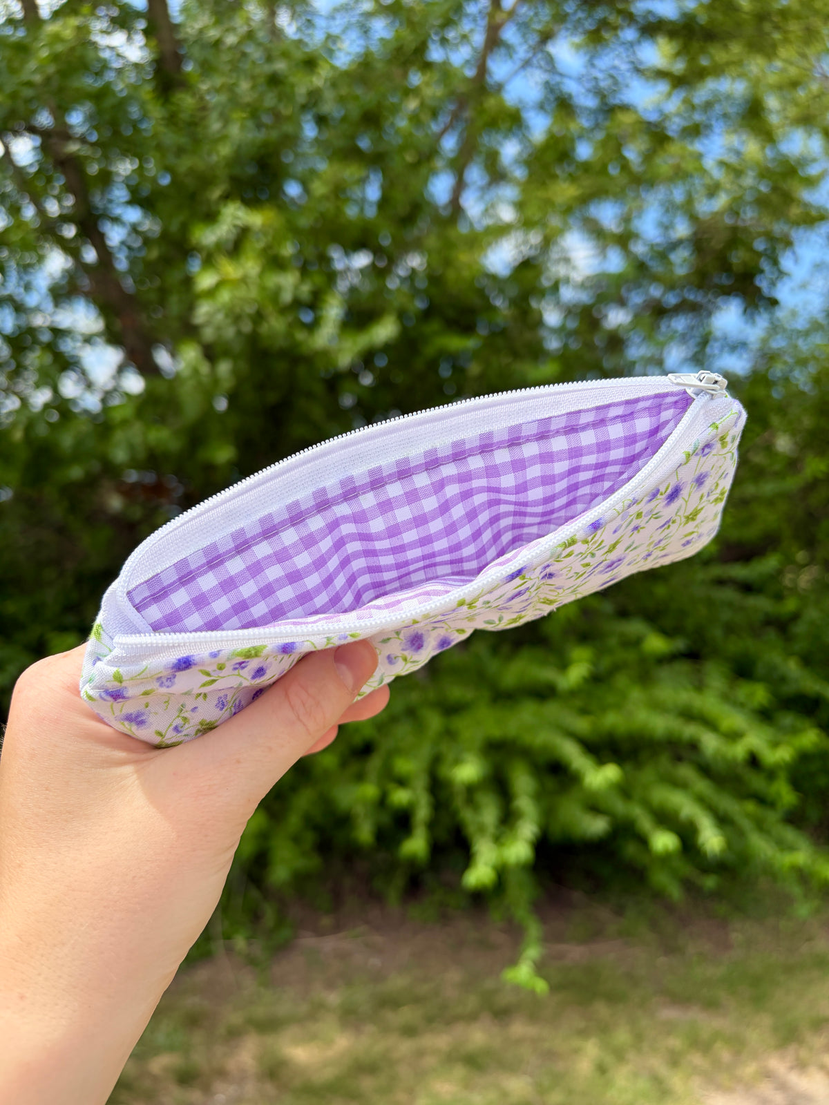 Purple Floral Pencil & Glasses Case