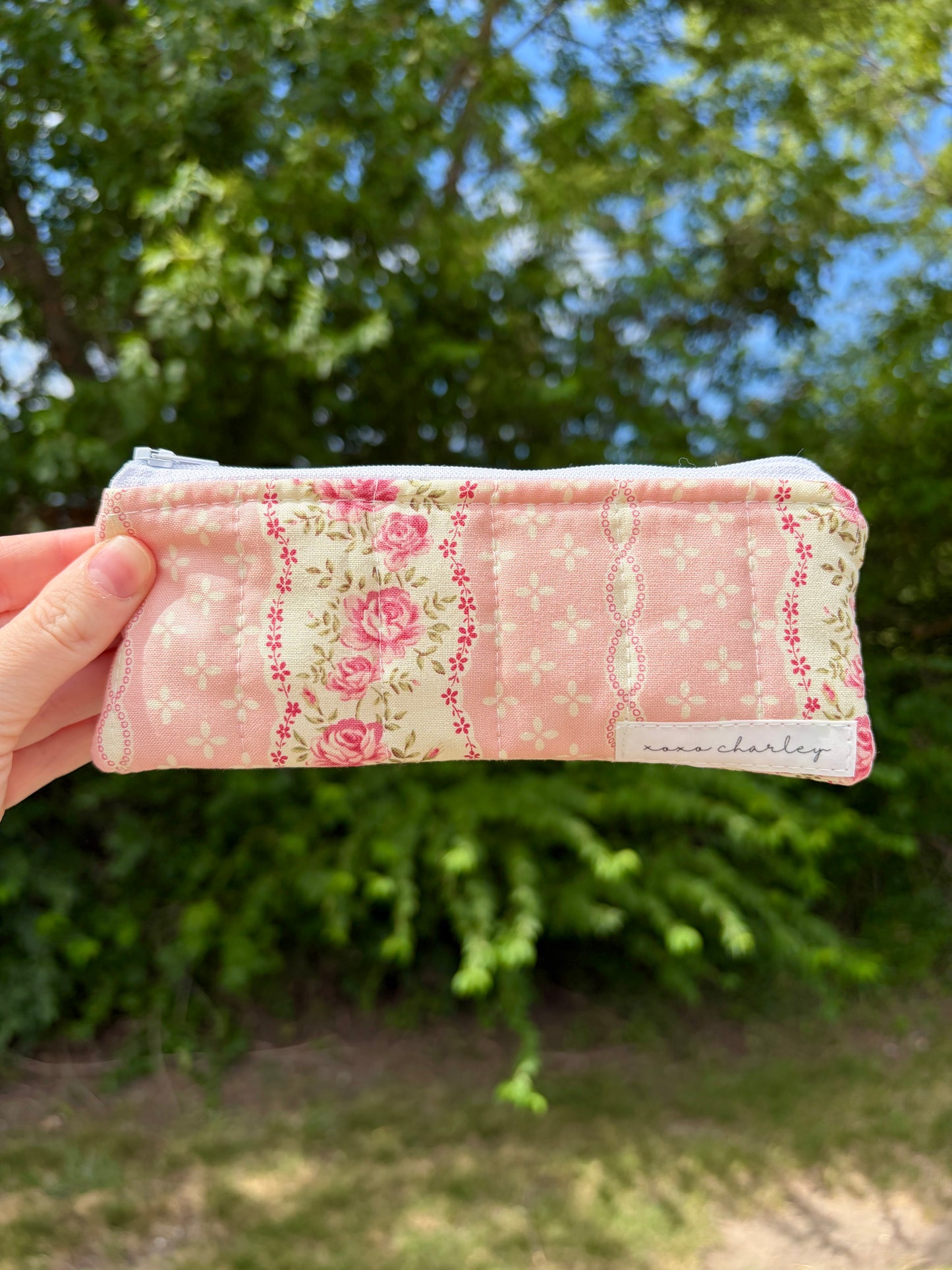 Pink and Yellow Floral Pencil & Glasses Case