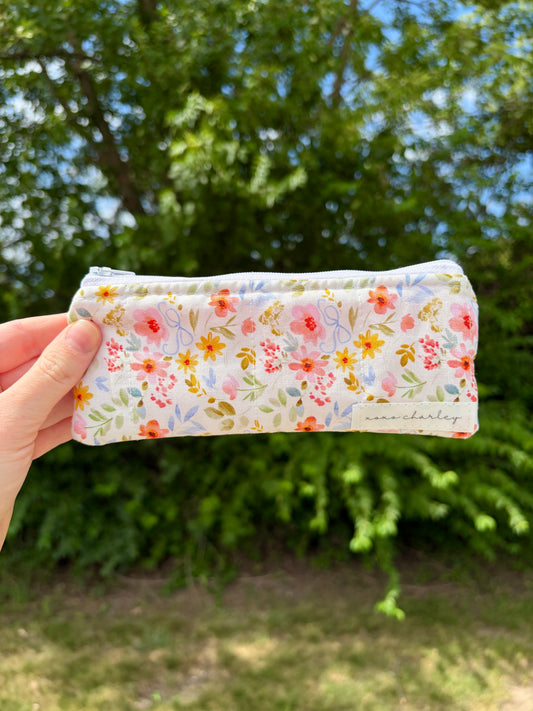 Bright Floral Pencil & Glasses Case