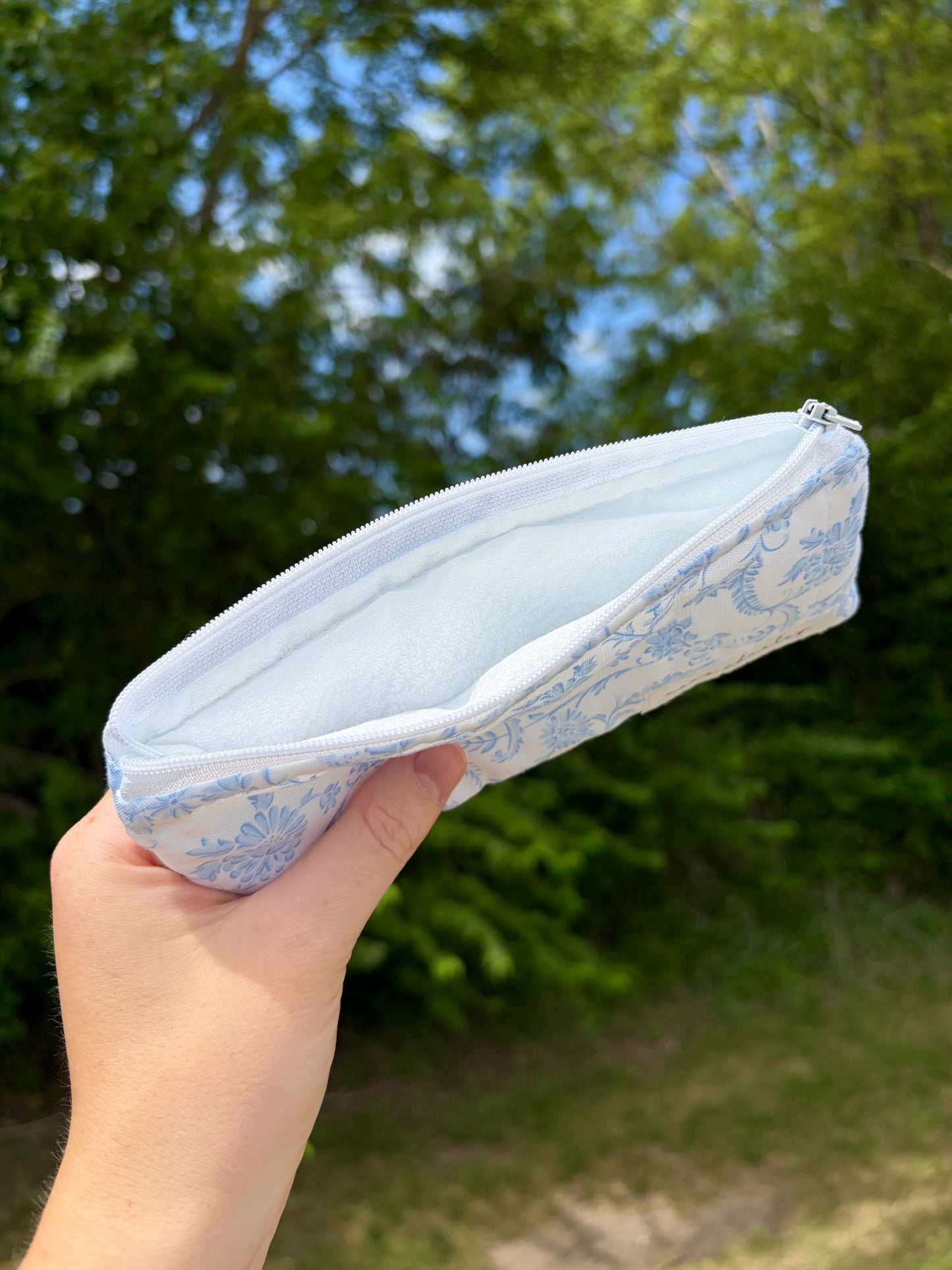 Vintage Blue Pencil & Glasses Case