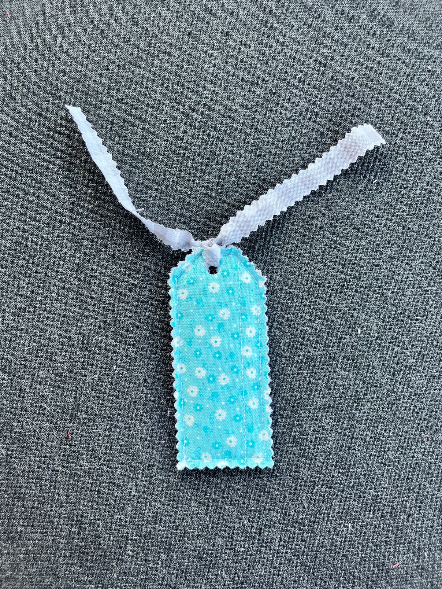 The Gray Gingham Blue Floral Gift Tag *limited-edition*