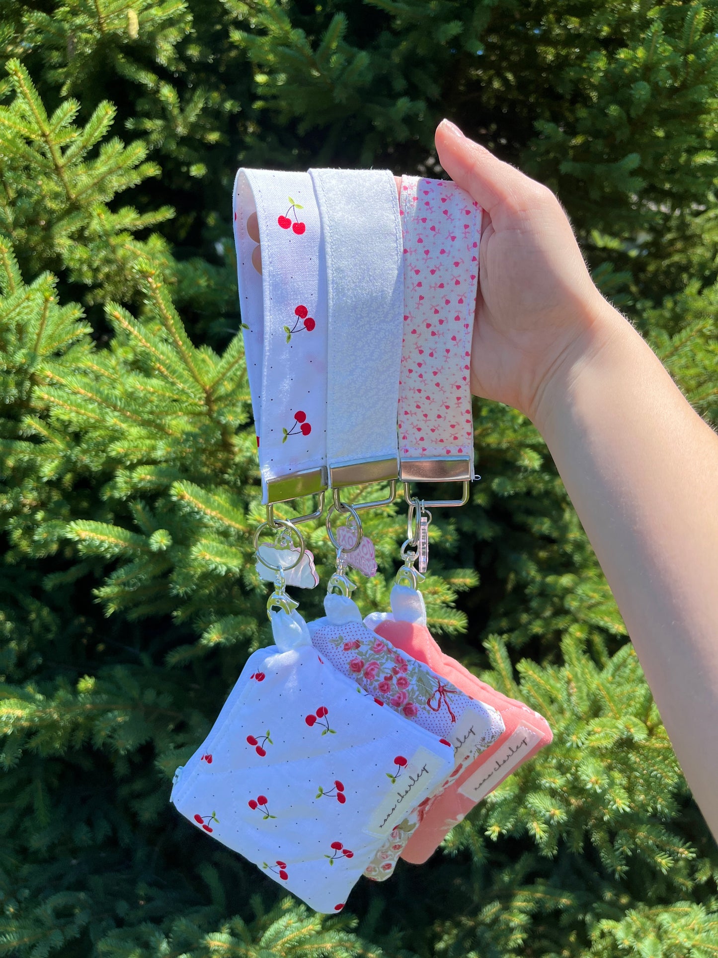 The White Keychain Wristlet