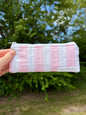 Pink & White Stripes Pencil & Glasses Case