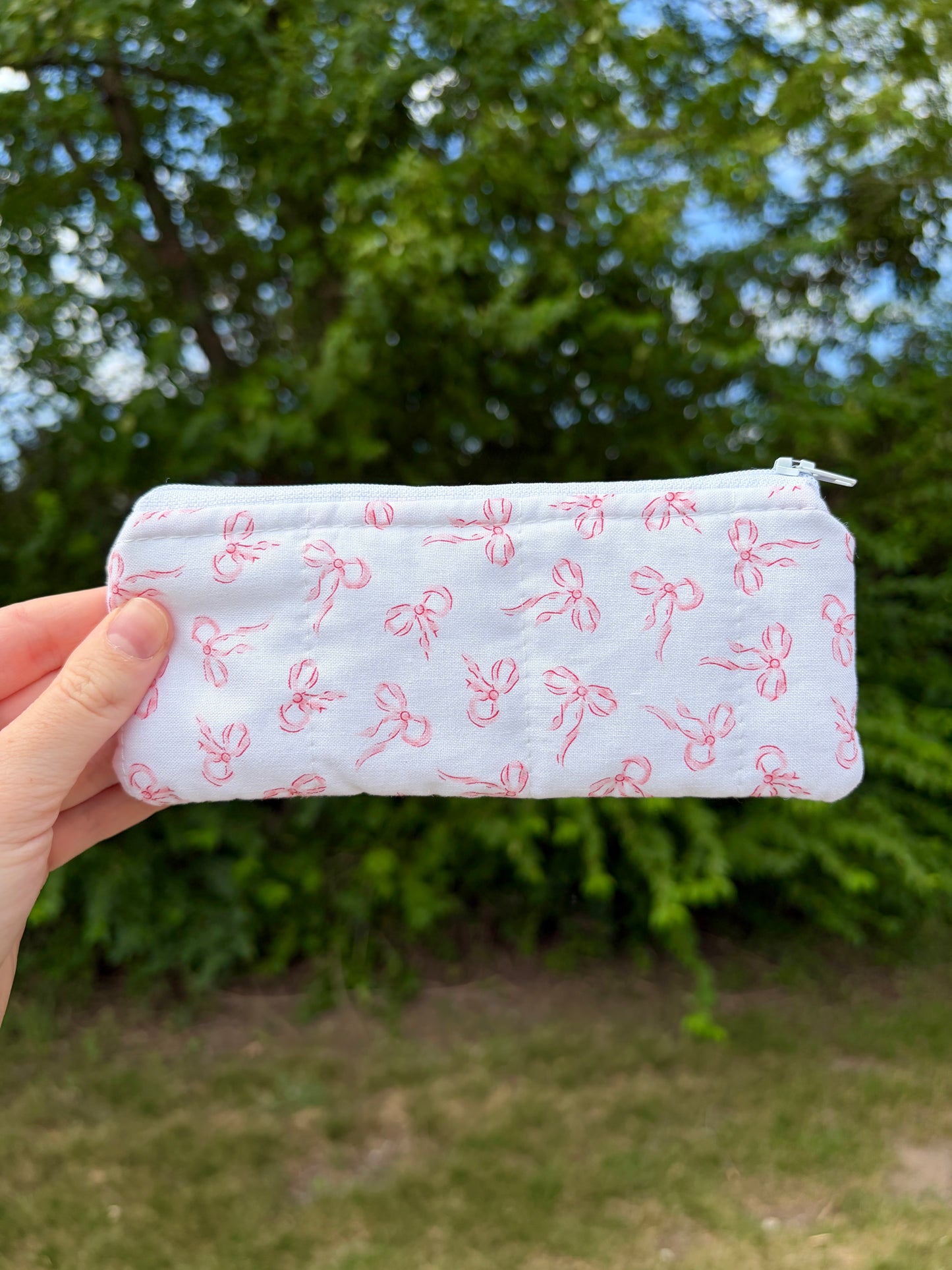 Mini Pink Bows Pencil & Glasses Case