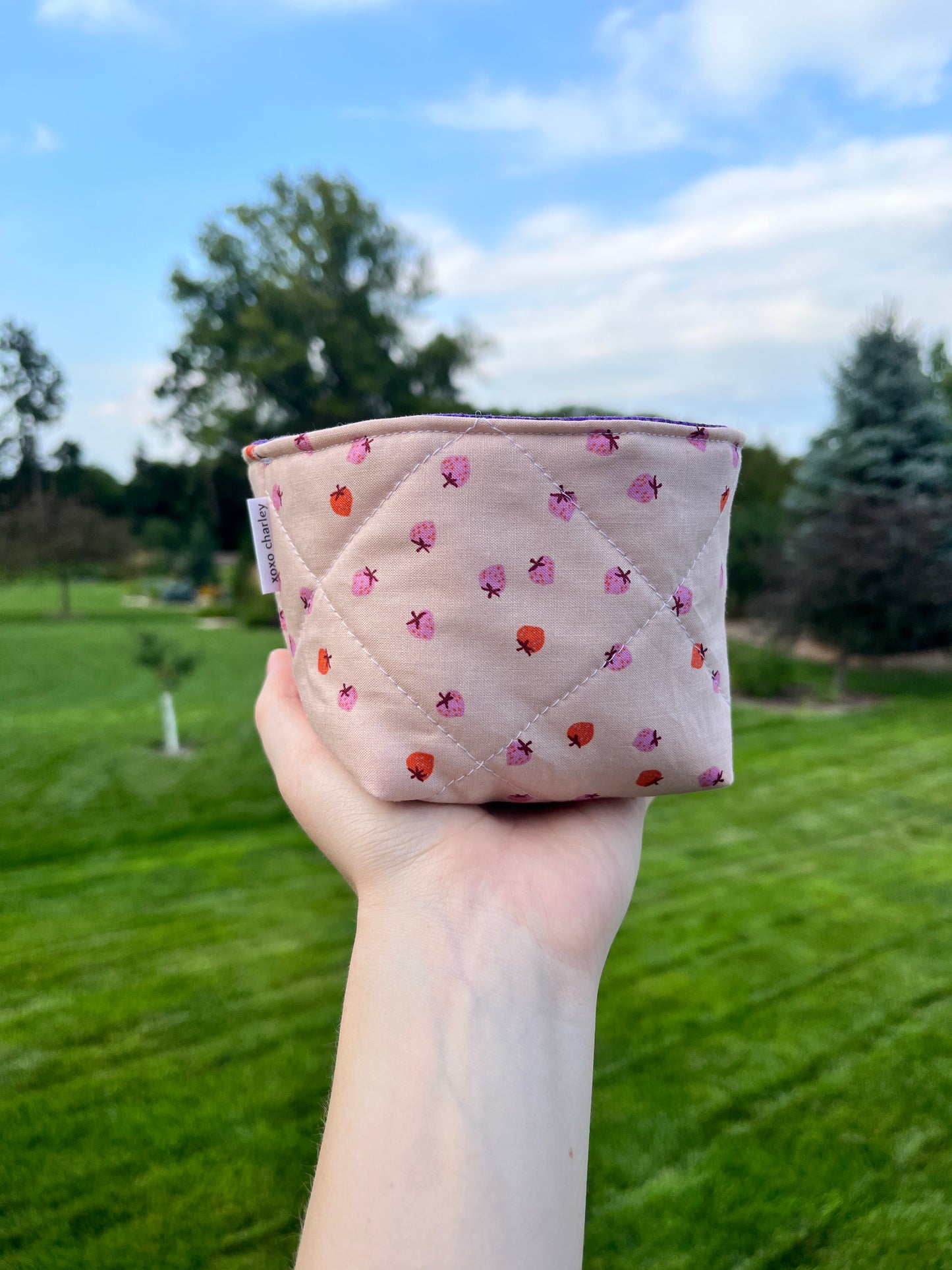 The Strawberry with Purple Fabric Bowl Organizer *limited-edition*