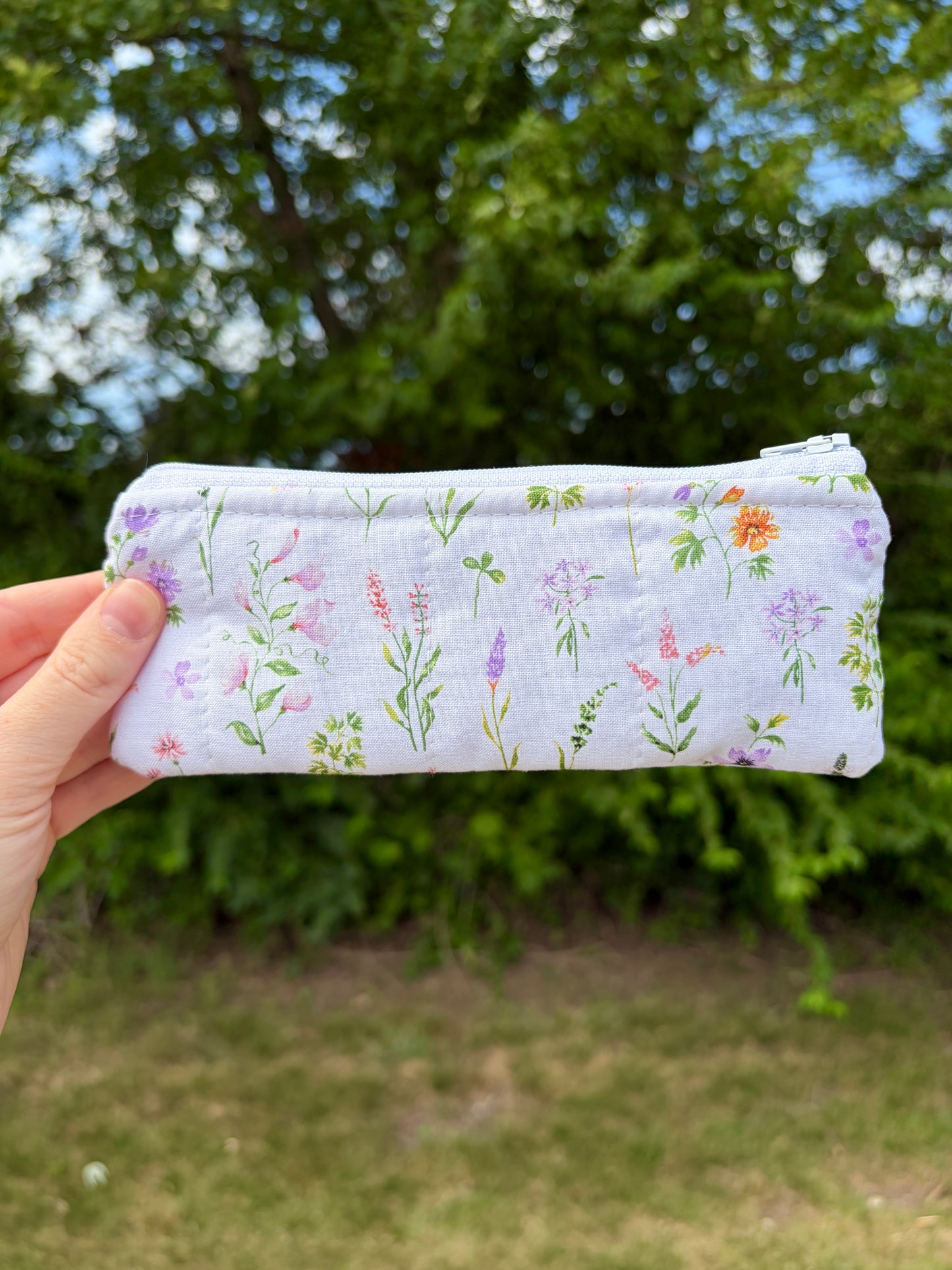 Purple Wildflower Pencil & Glasses Case