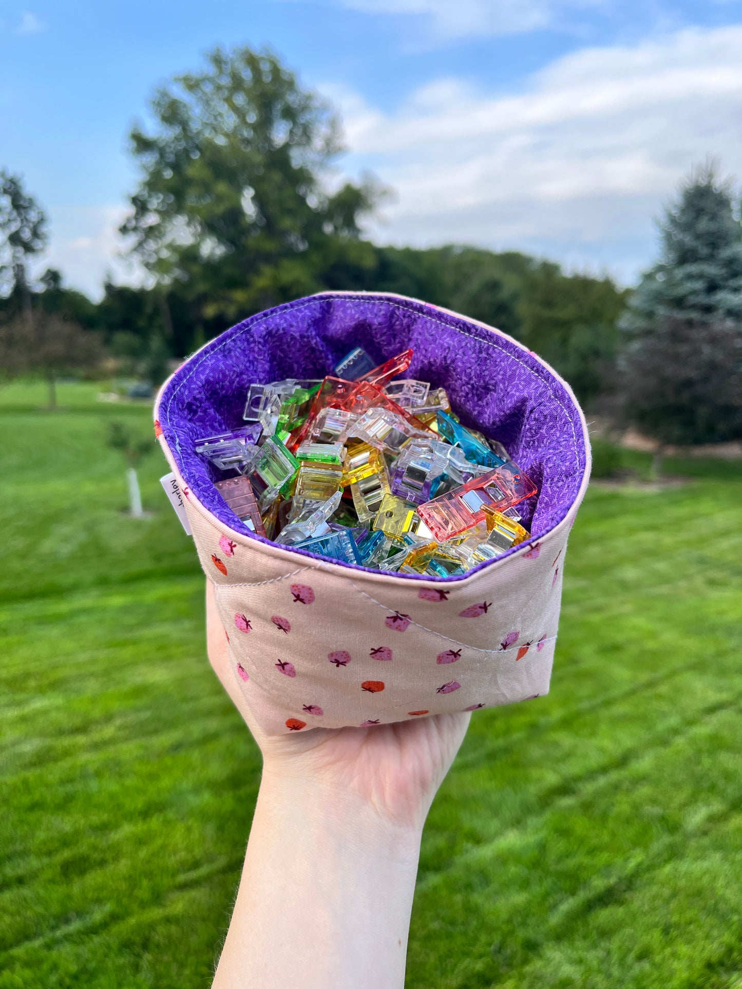 The Strawberry with Purple Fabric Bowl Organizer *limited-edition*