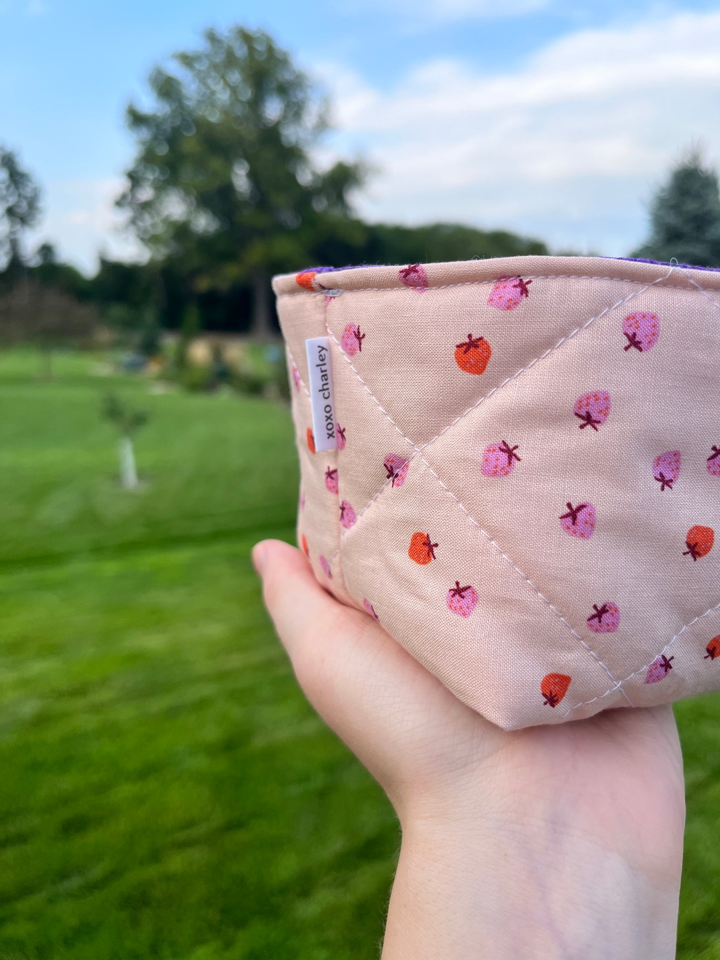 The Strawberry with Purple Fabric Bowl Organizer *limited-edition*