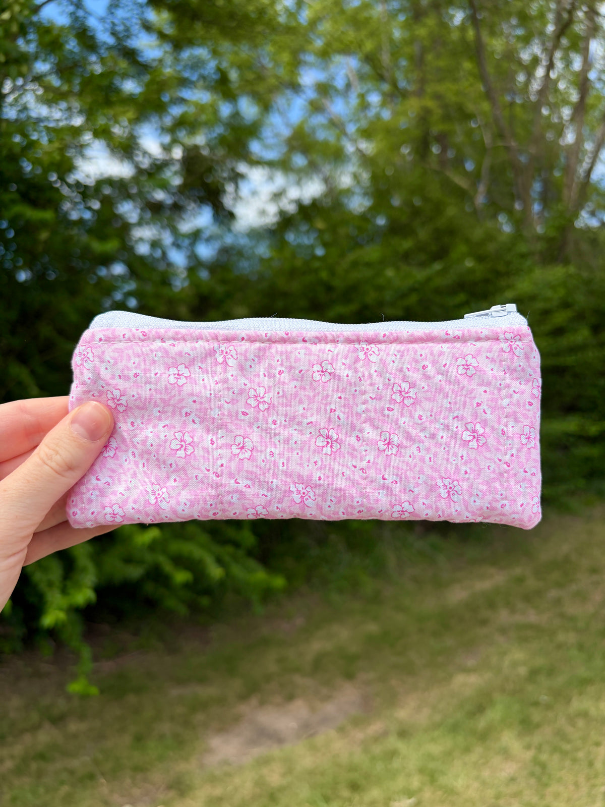 Pink Hawaiian Pencil & Glasses Case - Mini Colorful Flowers