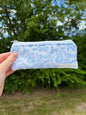 Vintage Blue Pencil & Glasses Case - Mini Colorful Flowers
