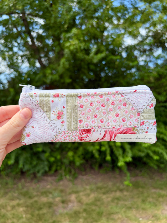 Rosette Pencil & Glasses Case - Red Gingham