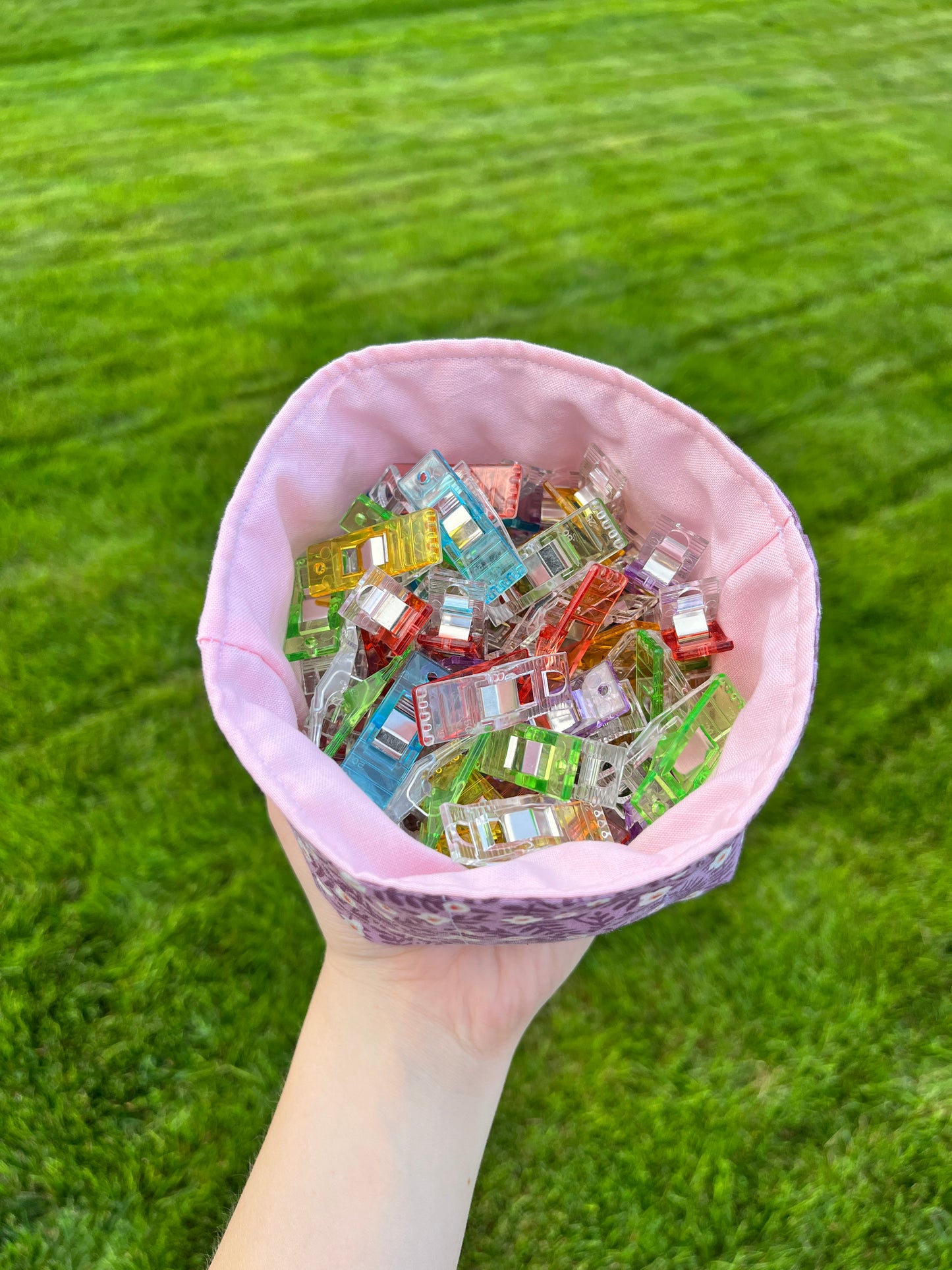 The Purple Floral with Light Pink Fabric Bowl Organizer *limited-edition*