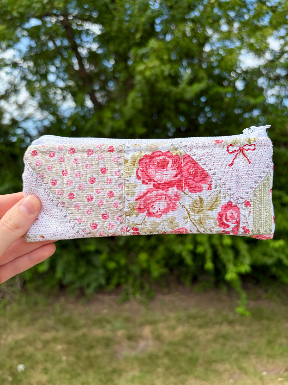 Rosette Pencil & Glasses Case - Red Gingham
