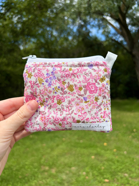 Ditsy Picnic Pink Keychain Wallet
