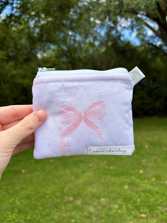 Large Pink Bow Keychain Wallet