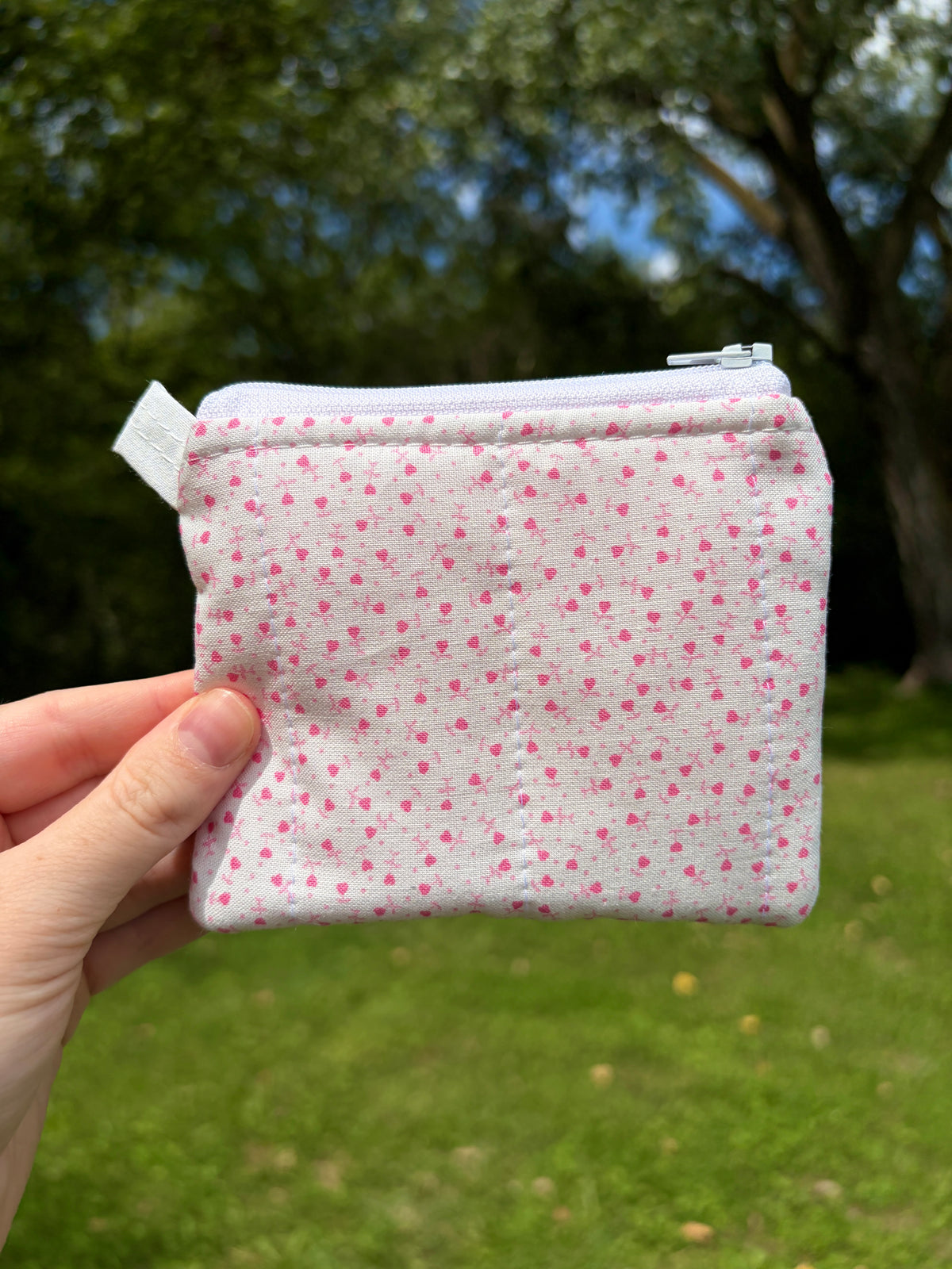 Tiny Pink Hearts Keychain Wallet