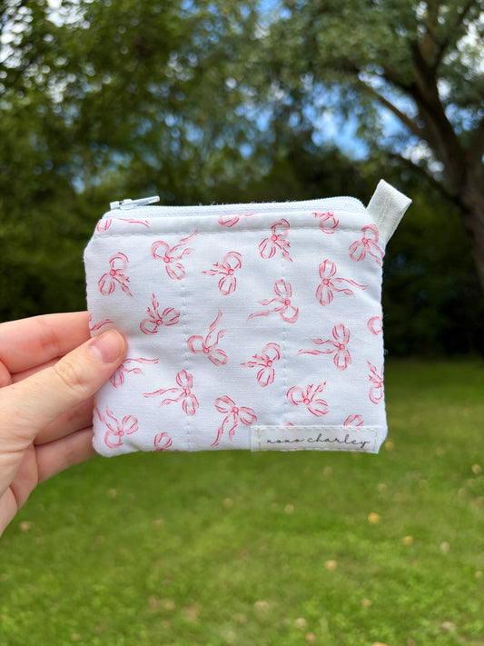 Mini Pink Bows Keychain Wallet
