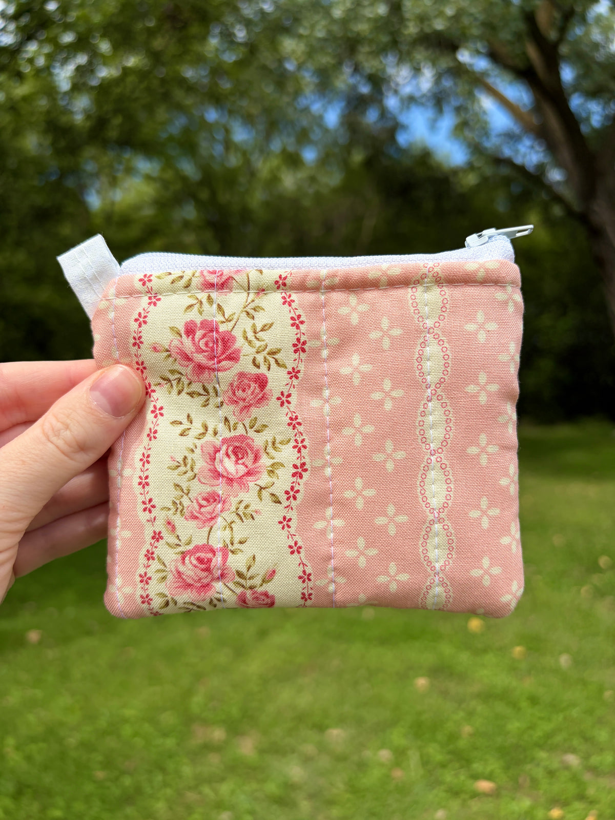Pink & Yellow Floral Keychain Wallet