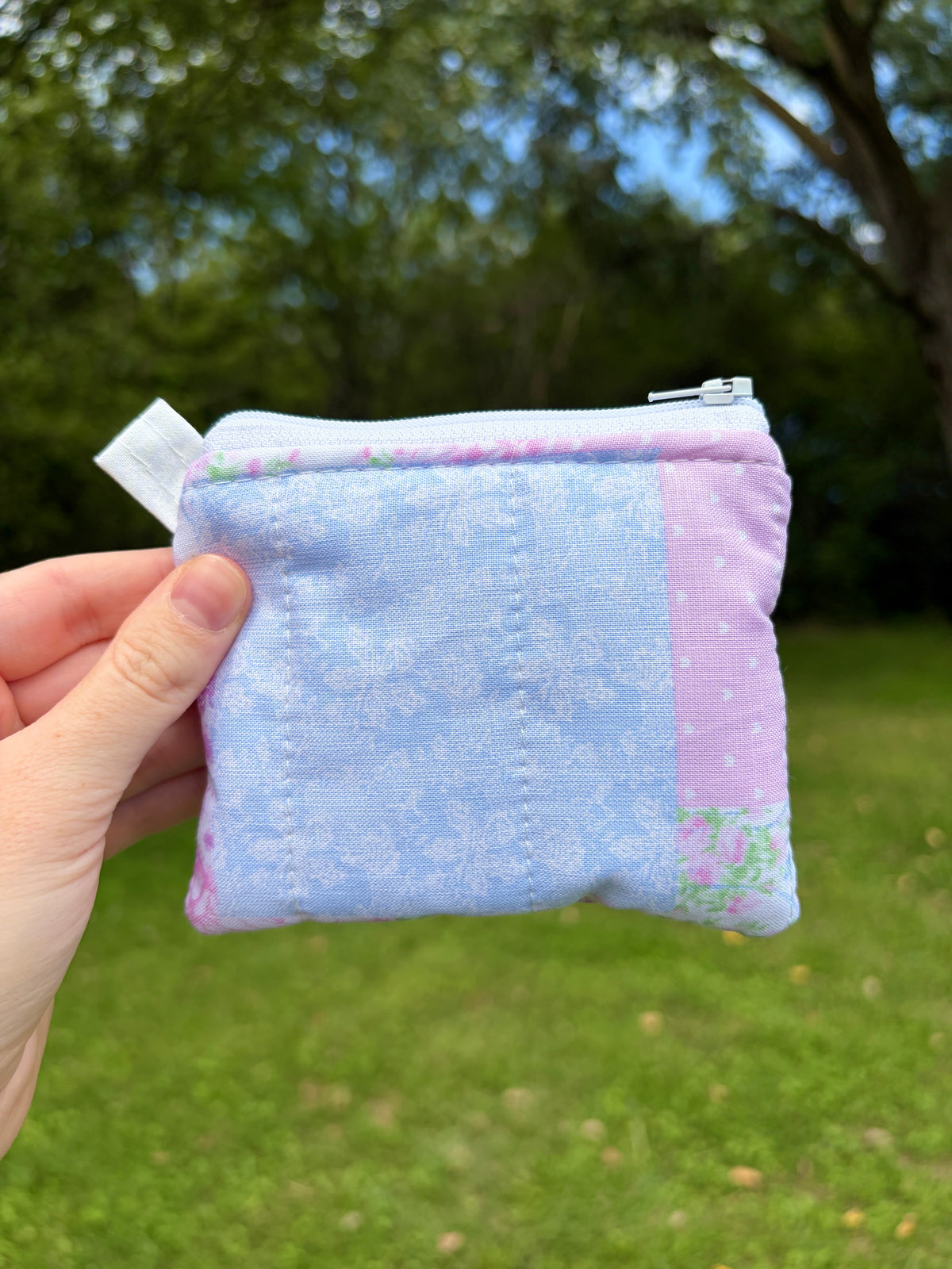 Pink Patchwork Keychain Wallet