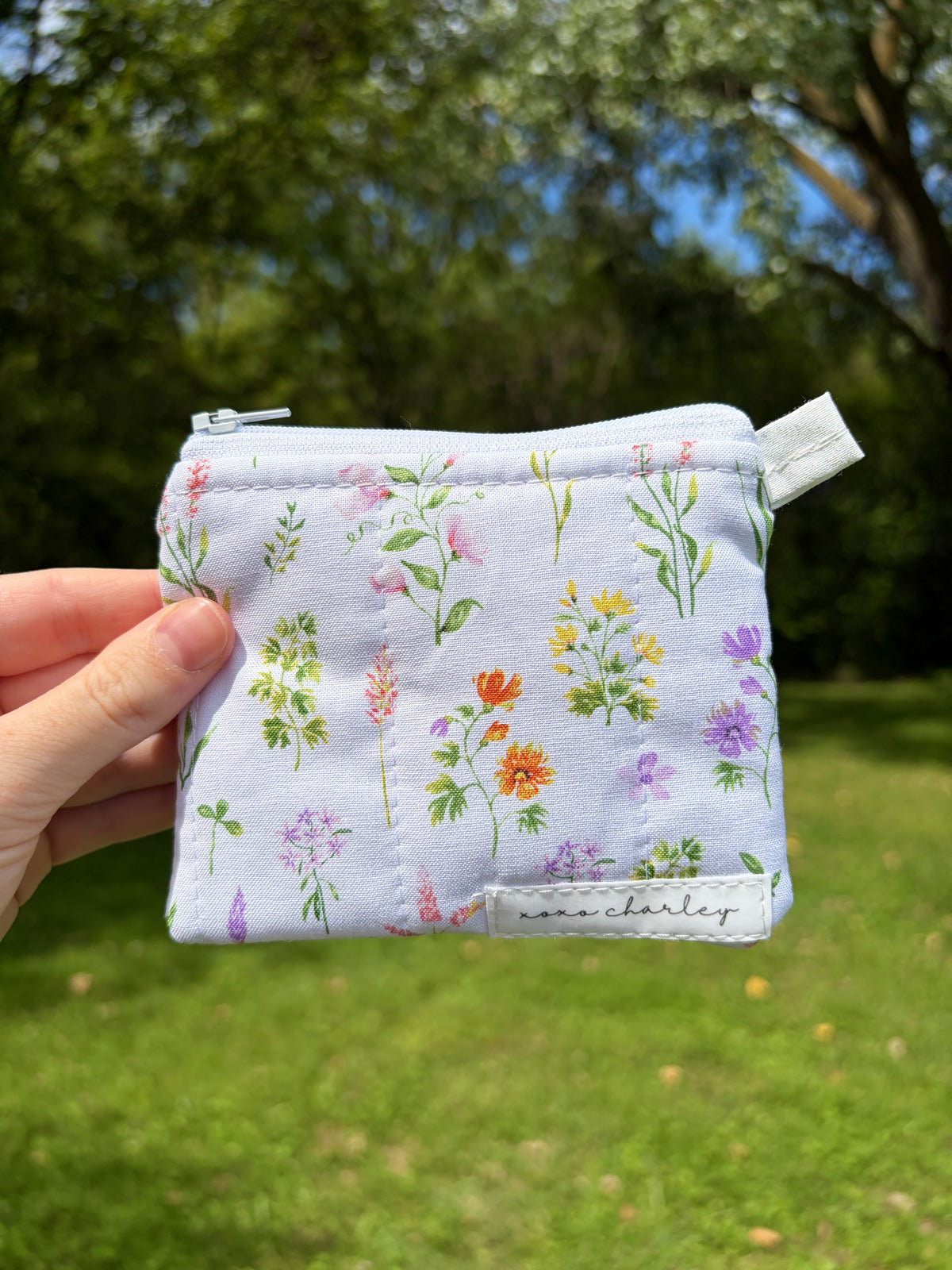 Purple Wildflower Keychain Wallet