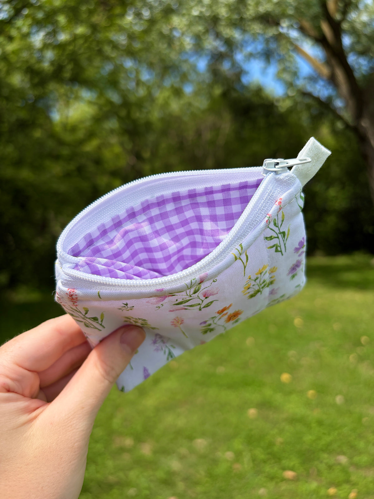 Purple Wildflower Keychain Wallet