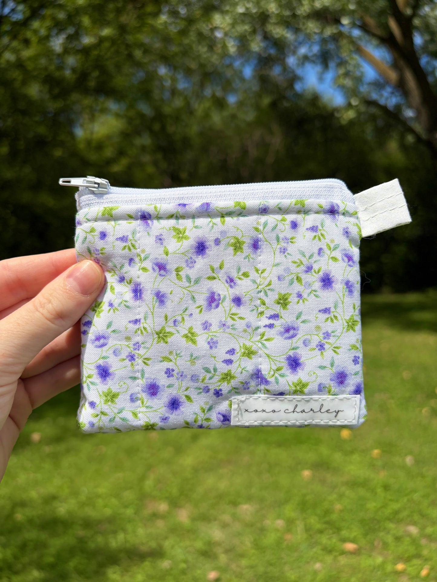 Purple Floral Keychain Wallet