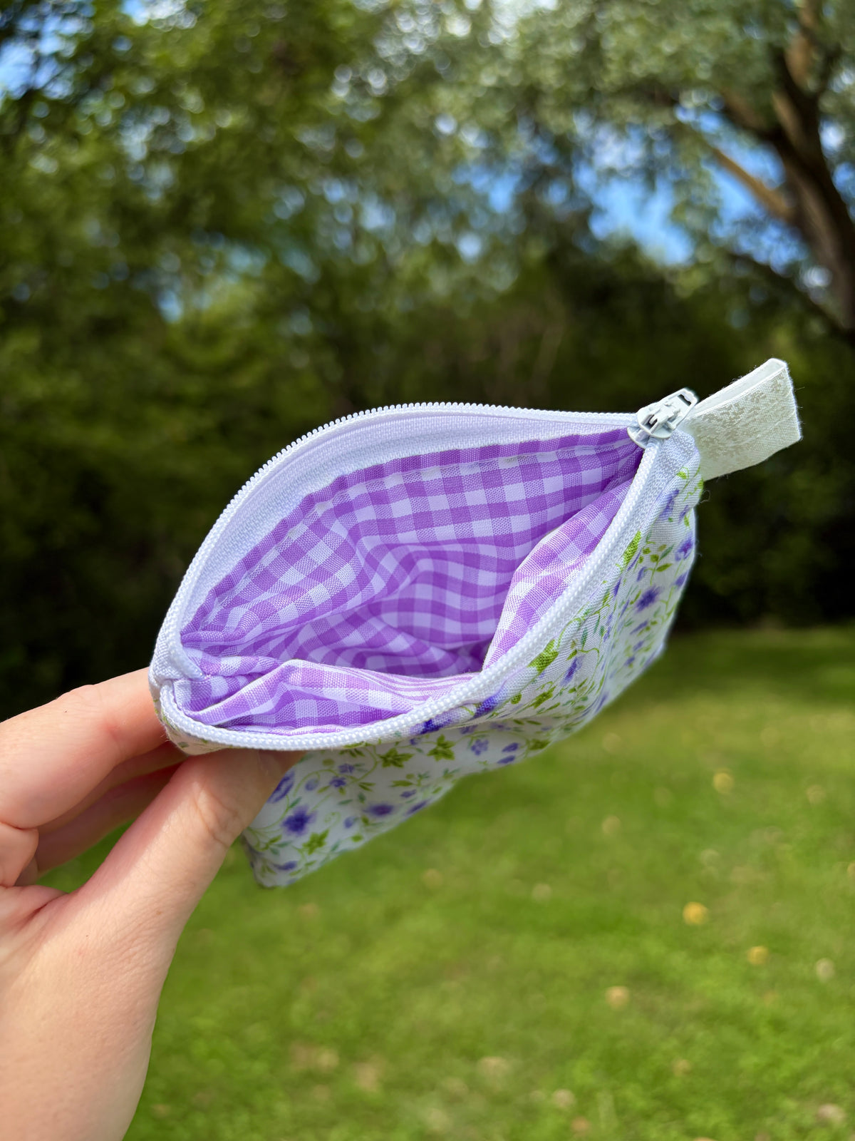 Purple Floral Keychain Wallet