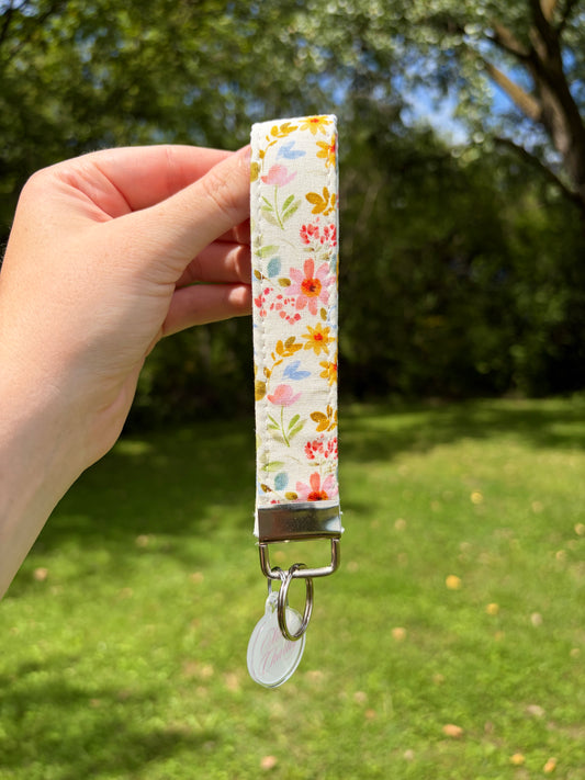 Bright Floral Premium Keychain Wristlet