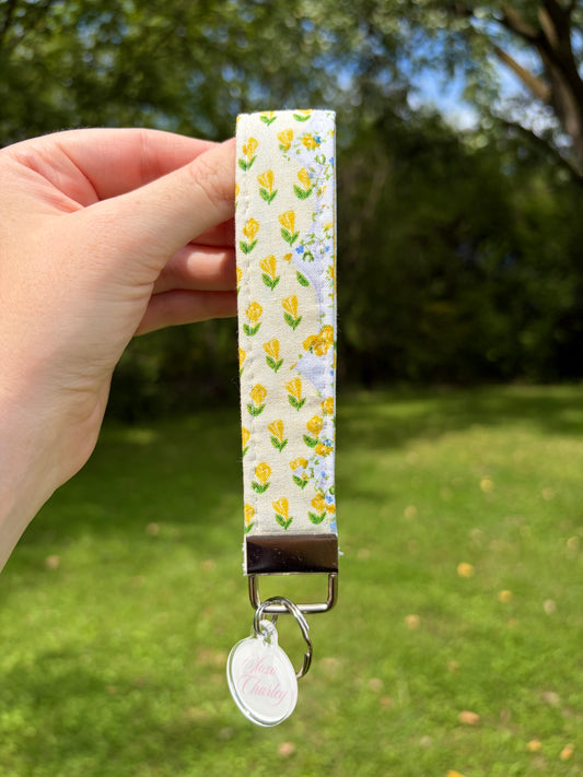 Green Patchwork Premium Keychain Wristlet