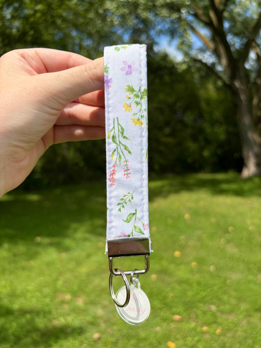 Purple Wildflower Premium Keychain Wristlet