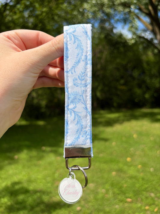 Vintage Blue Premium Keychain Wristlet