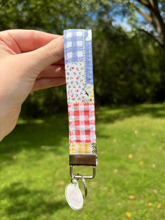 Colorful Picnic Premium Keychain Wristlet