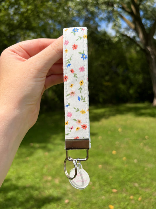 Mini Colorful Flowers Premium Keychain Wristlet
