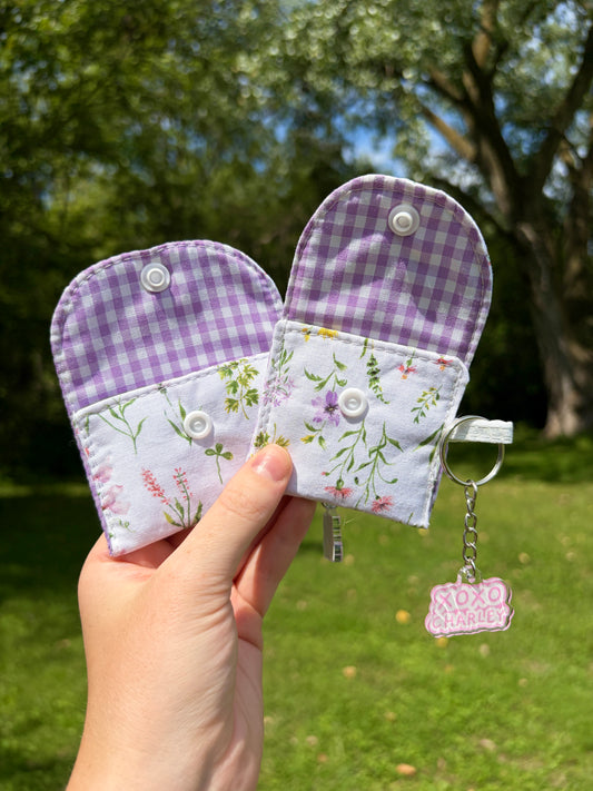 Purple Wildflower Earbuds Case