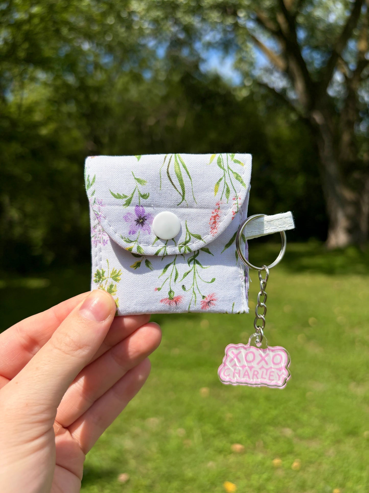 Purple Wildflower Earbuds Case