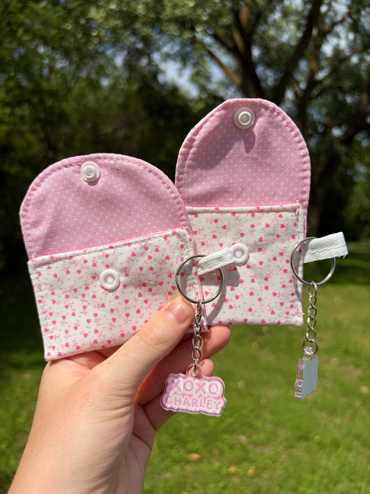 Tiny Pink Hearts Earbuds Case
