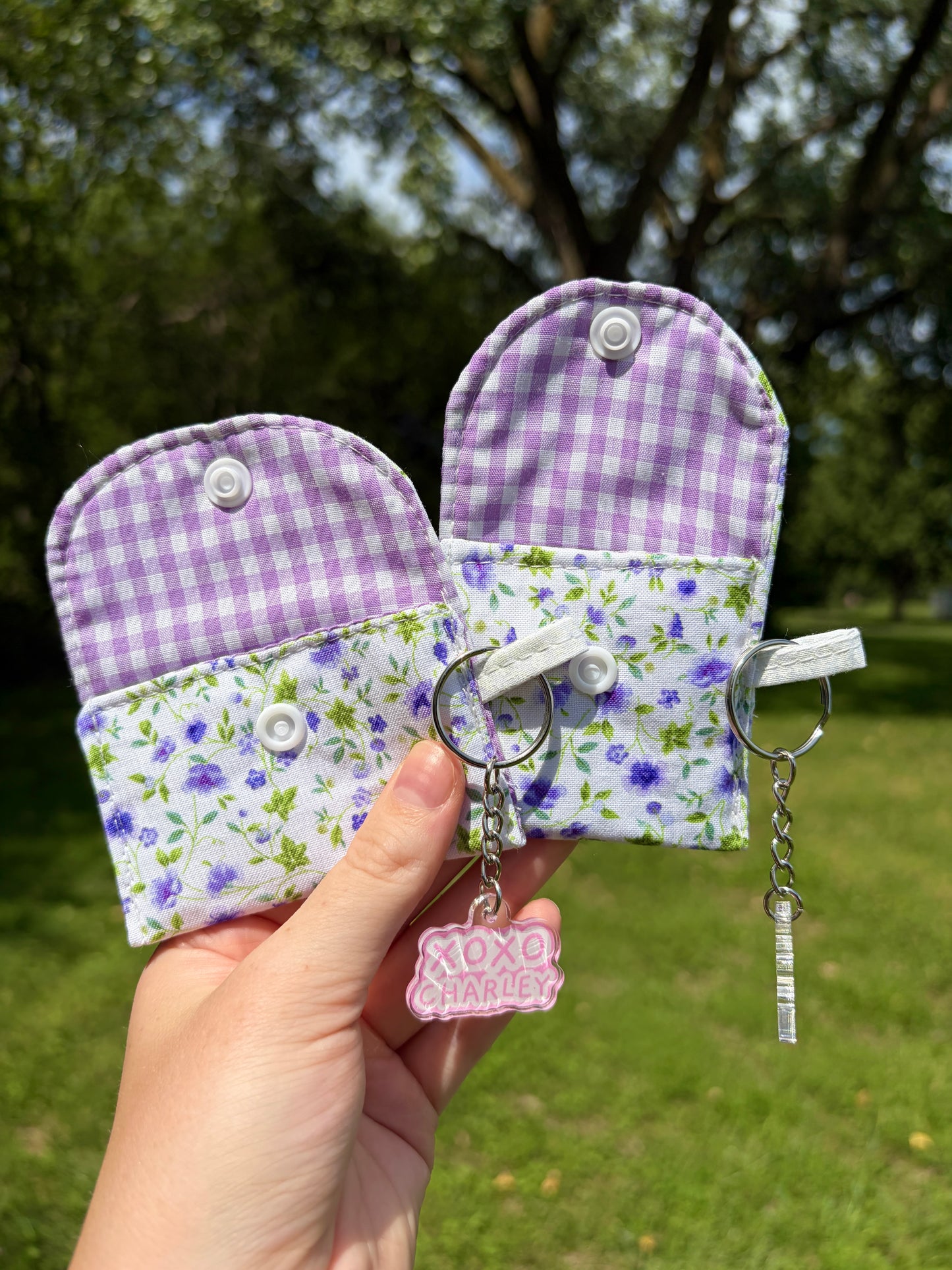Purple Floral Earbuds Case