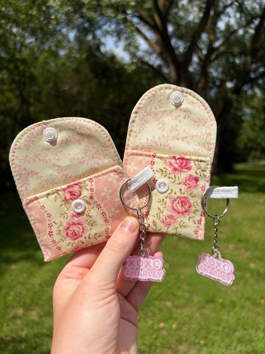 Pink & Yellow Floral Earbuds Case