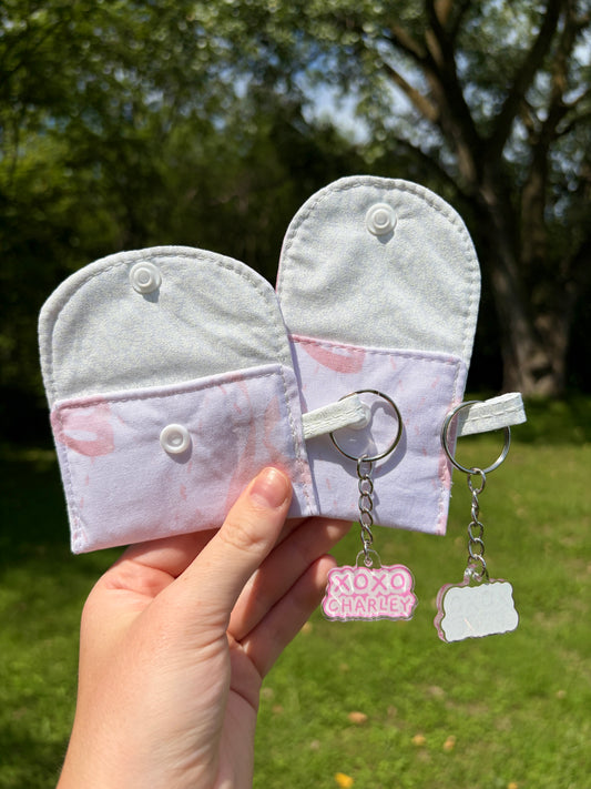 Large Pink Bow Earbuds Case